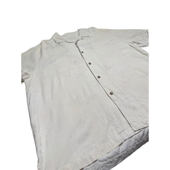 Tommy Bahama Silk Embroidered To Zin or Not to Zin Cream Button Down XL - Picture 2 of 9